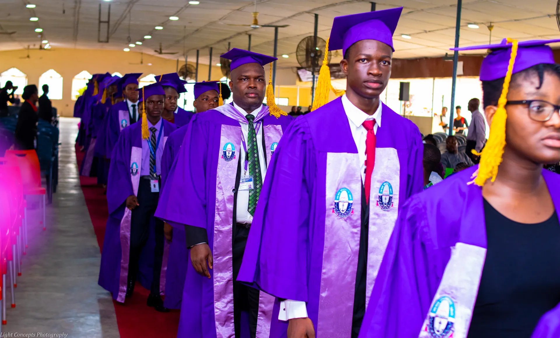 Graduands processing into a ceremony