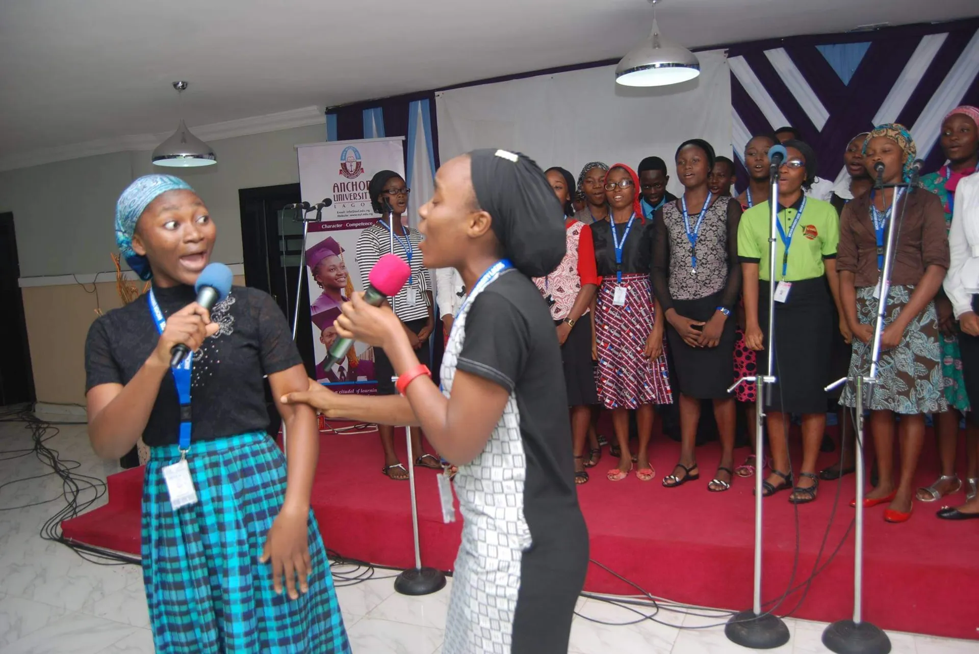 Students taking part in a speaking activity